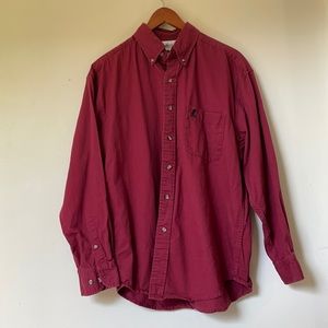 Disneyland Resorts Red Button Down Mickey Shirt